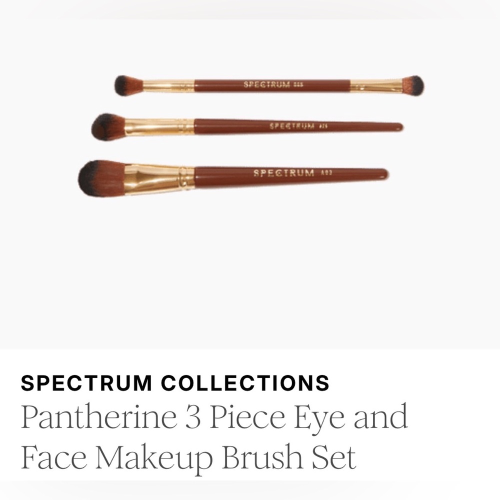 Spectrum Pantherine 3 Piece Makeup Brush Set Brand New In Box